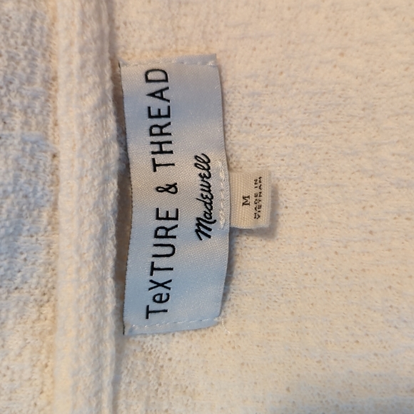 Madewell Texture & Thread Cotton Tie Front Ivory Cropped Top  sz M - Picture 5 of 5
